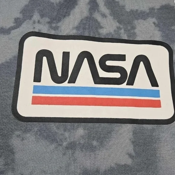 NASA Hoodie Mens XXL Blue Camo Graphic Fashion Streetwear Unique Sweathshirt NEW - Picture 5 of 8